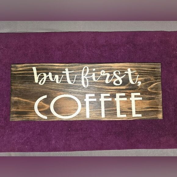 NEW Inspirational Text Quote Wood Wall Decor Hanging Art Kitchen Coffee Station - Picture 1 of 1